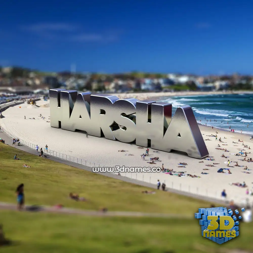 harsha in Bondi Beach style - 3D name wallpaper