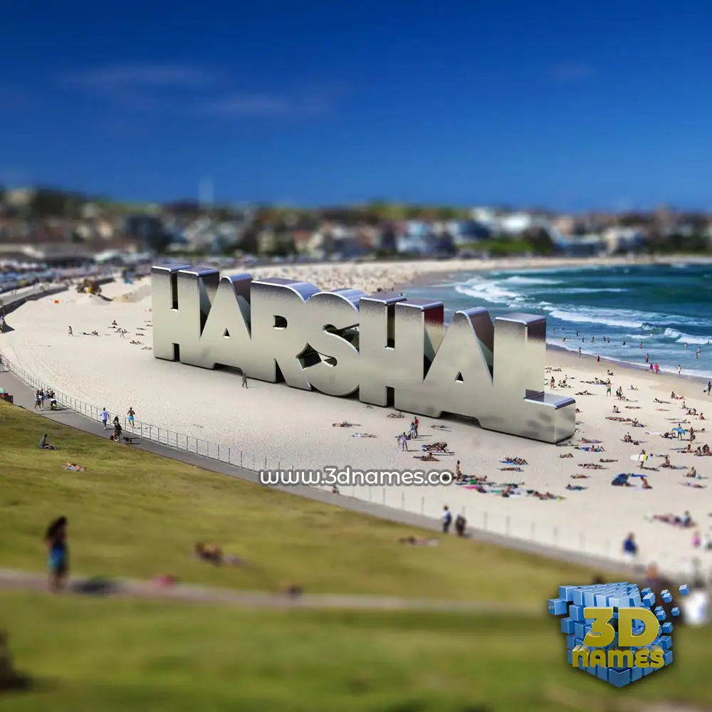 harshal in Bondi Beach style - 3D name wallpaper