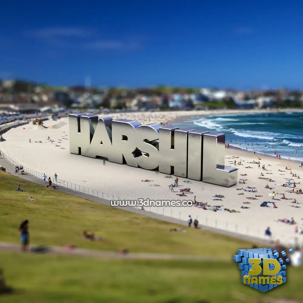 harshil in Bondi Beach style - 3D name wallpaper
