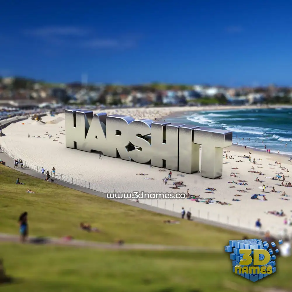 harshit in Bondi Beach style - 3D name wallpaper