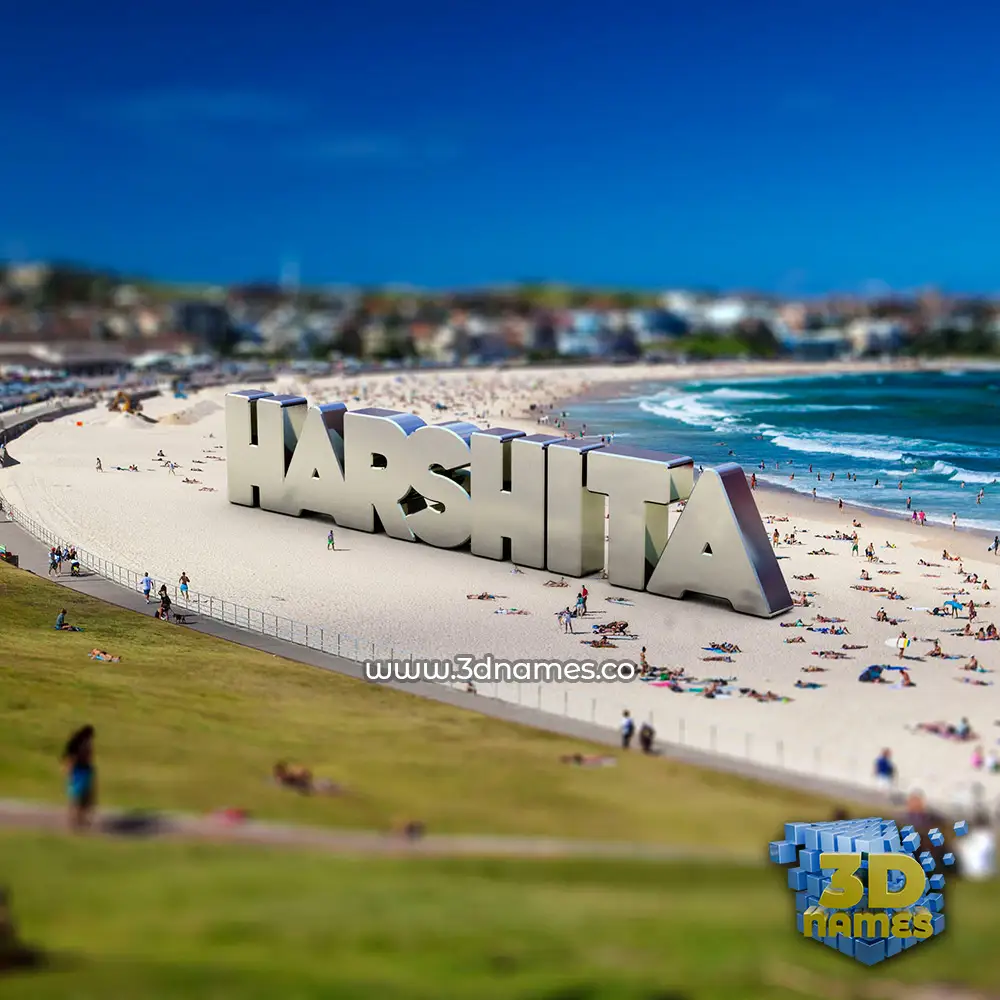 harshita in Bondi Beach style - 3D name wallpaper