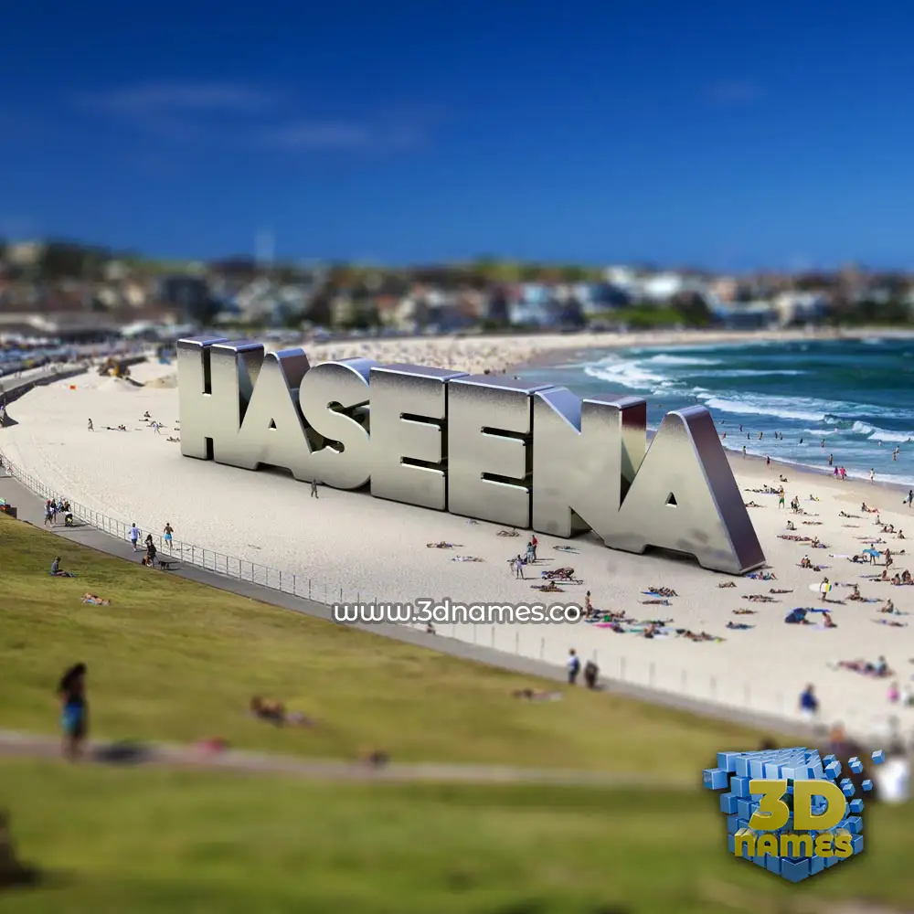 haseena in Bondi Beach style - 3D name wallpaper