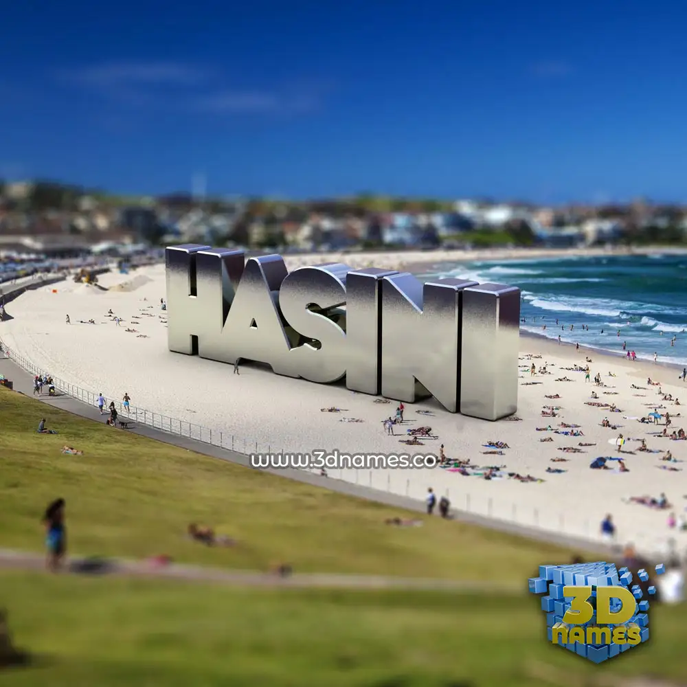 hasini in Bondi Beach style - 3D name wallpaper