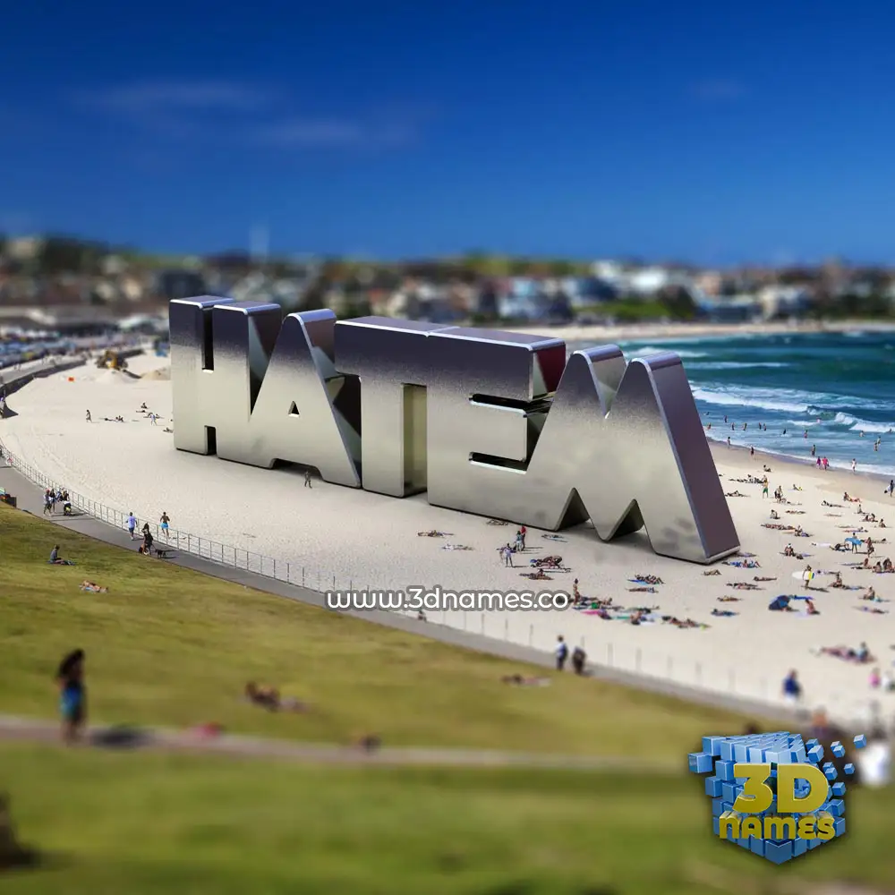 hatem in Bondi Beach style - 3D name wallpaper