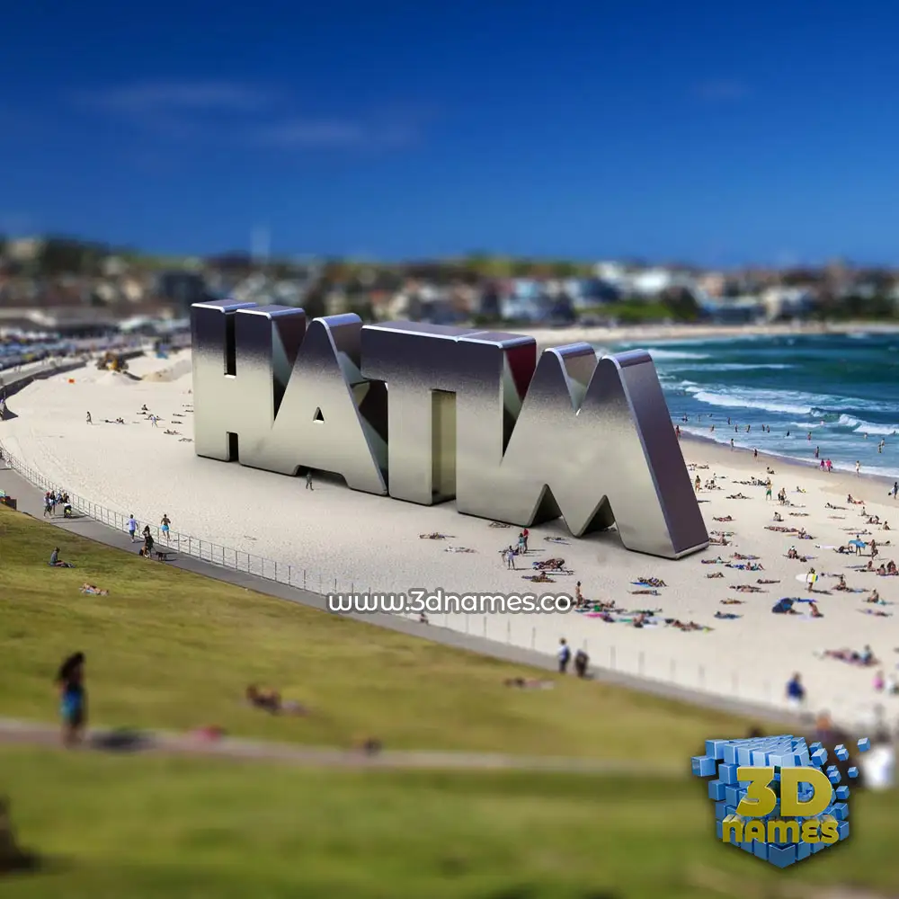 hatim in Bondi Beach style - 3D name wallpaper