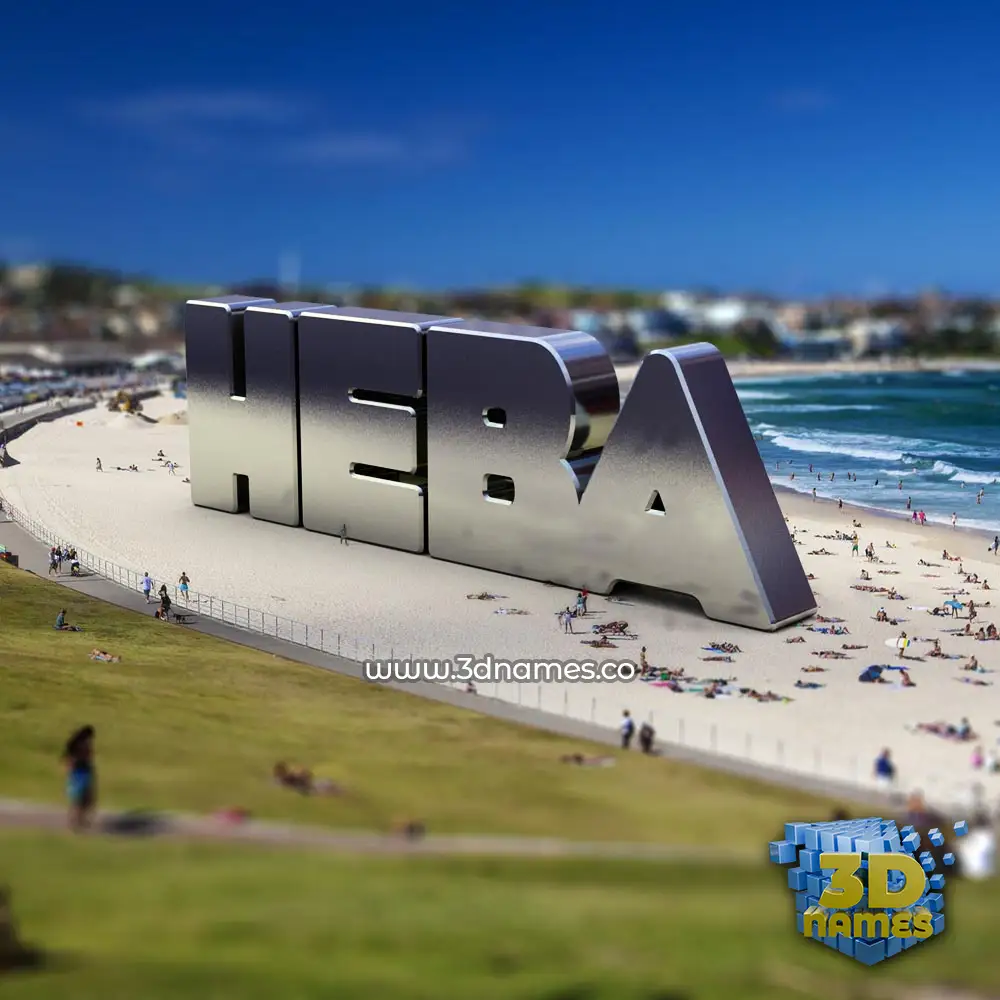 heba in Bondi Beach style - 3D name wallpaper