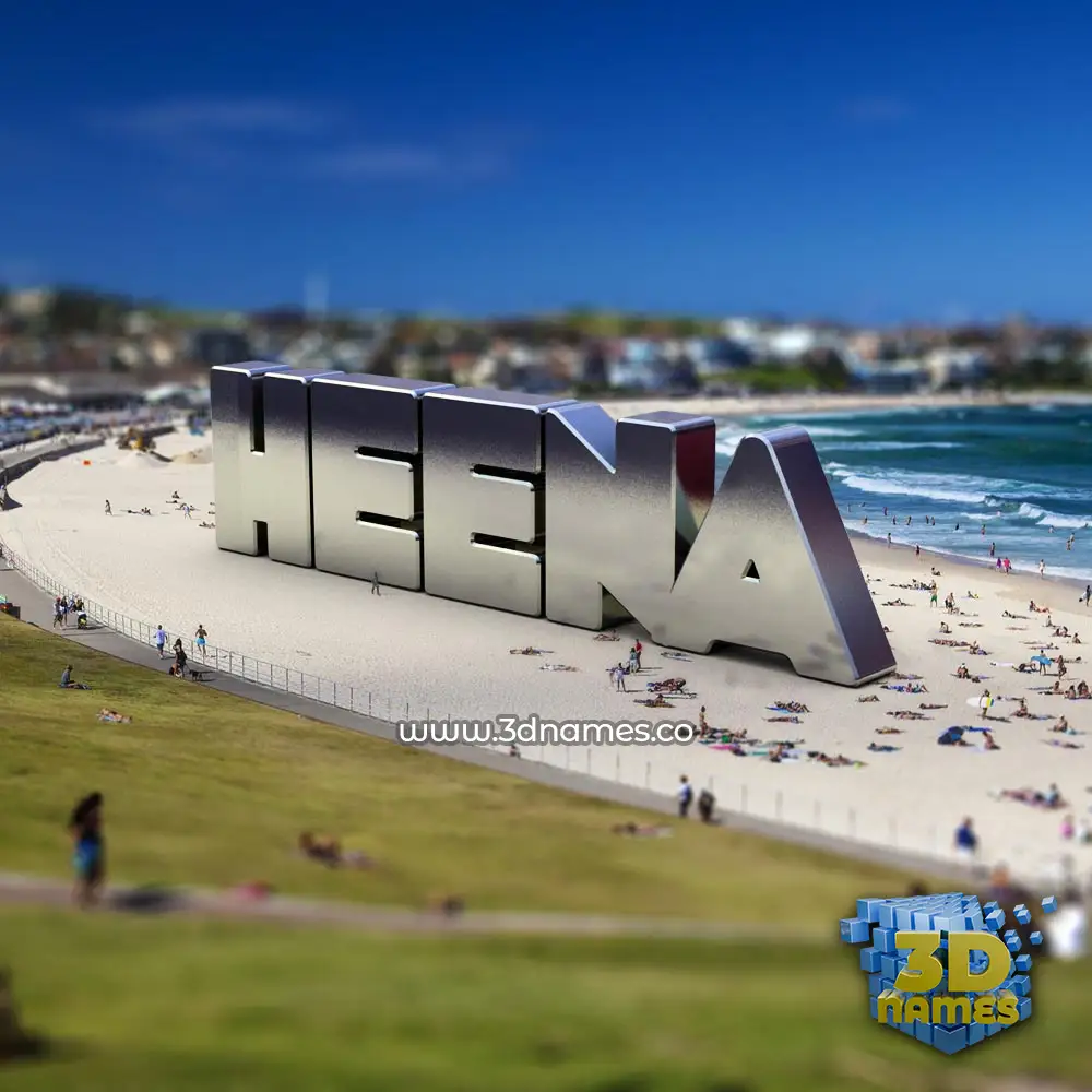 heena in Bondi Beach style - 3D name wallpaper