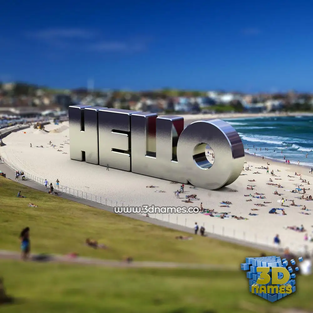 hello in Bondi Beach style - 3D name wallpaper