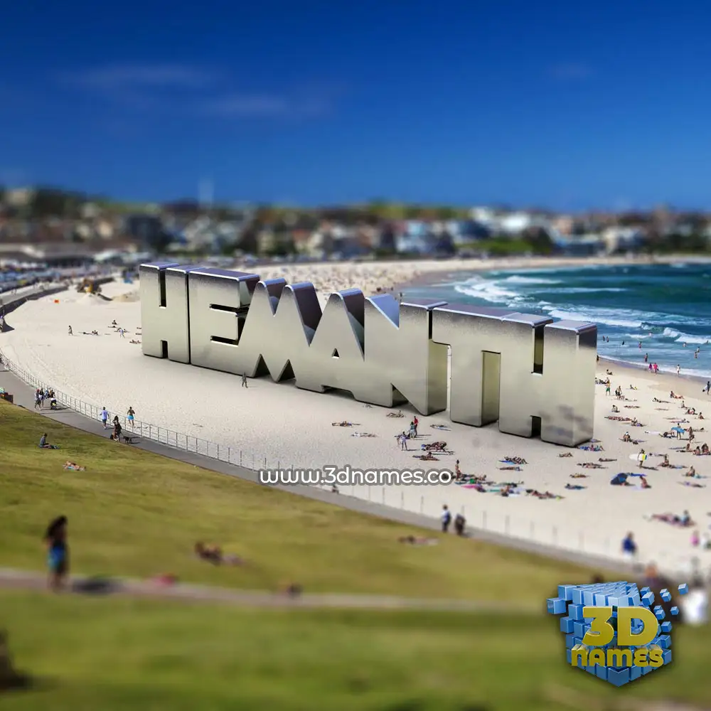 hemanth in Bondi Beach style - 3D name wallpaper