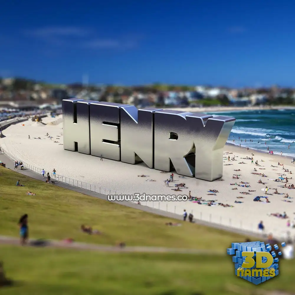 henry in Bondi Beach style - 3D name wallpaper