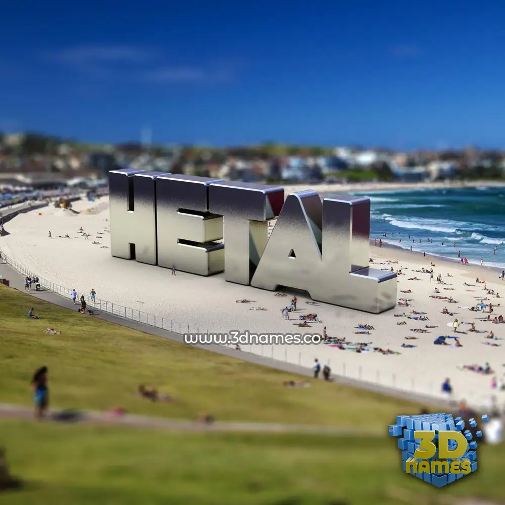 hetal in Bondi Beach style - 3D name wallpaper
