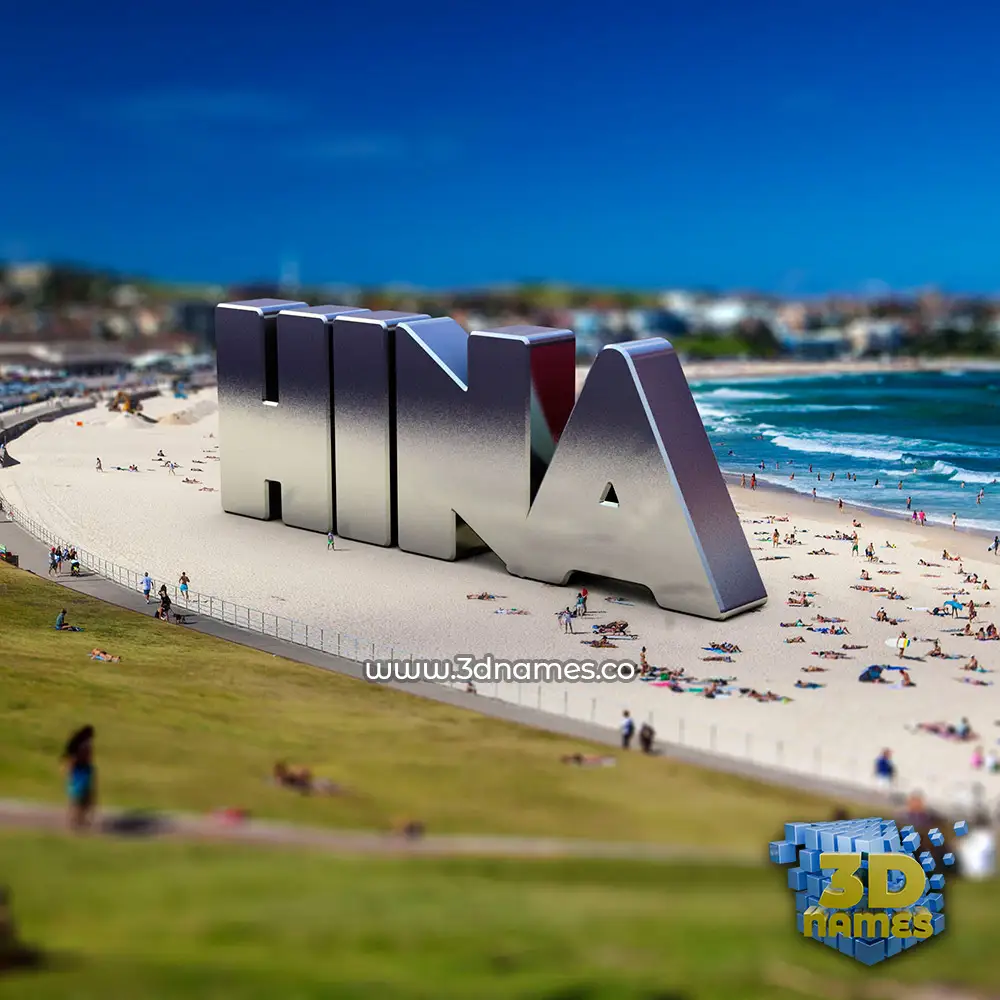 hina in Bondi Beach style - 3D name wallpaper