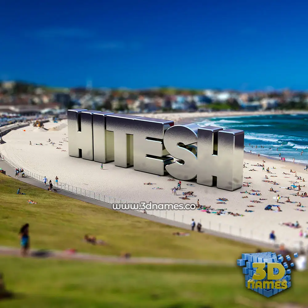 hitesh in Bondi Beach style - 3D name wallpaper