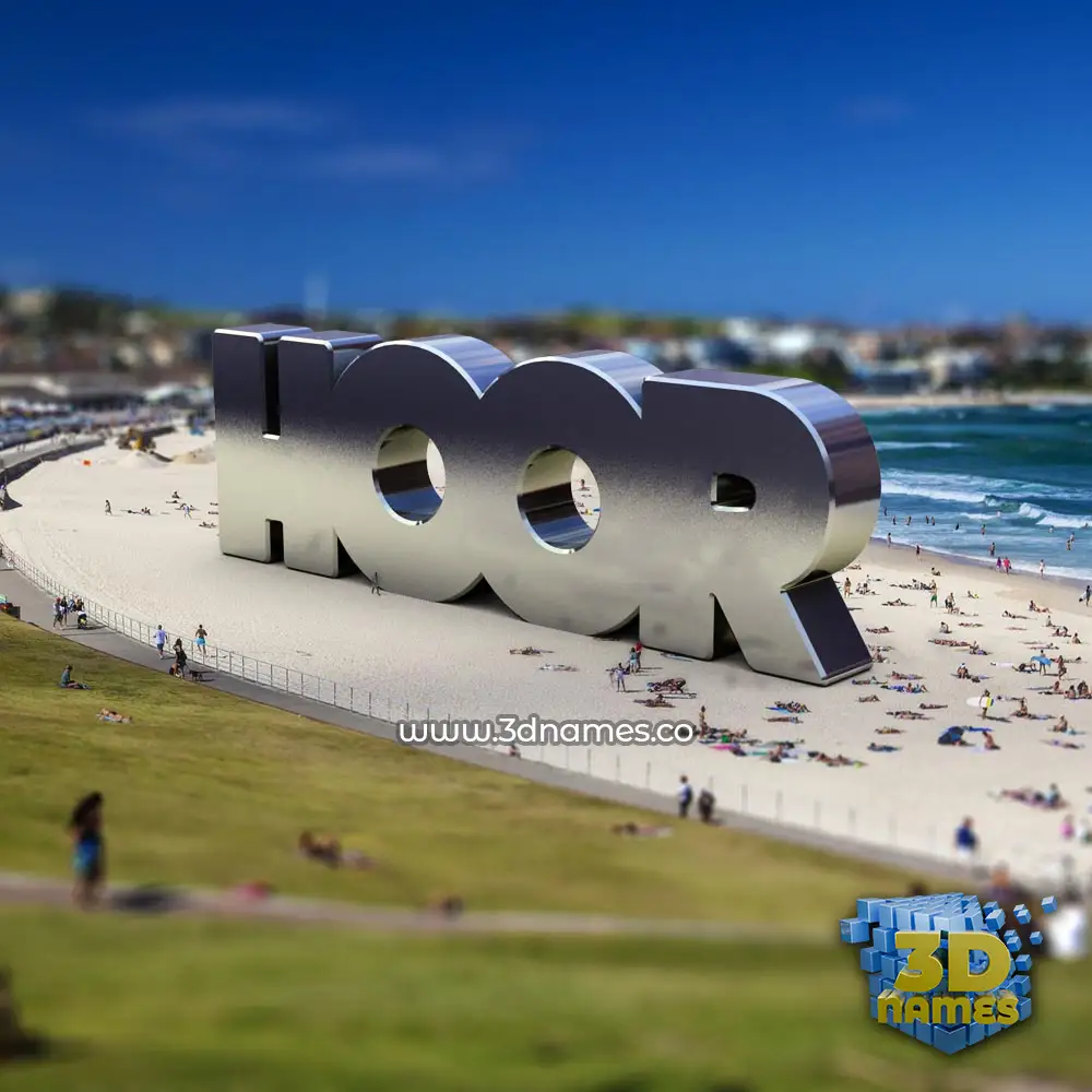 hoor in Bondi Beach style - 3D name wallpaper