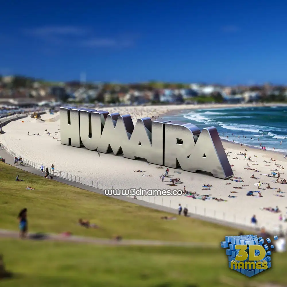 humaira in Bondi Beach style - 3D name wallpaper