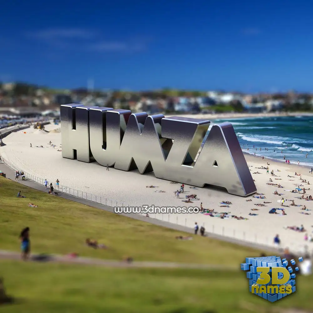 humza in Bondi Beach style - 3D name wallpaper