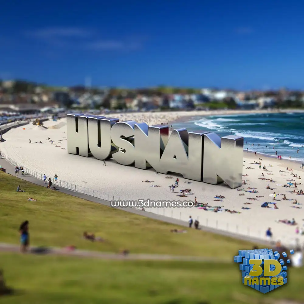 husnain in Bondi Beach style - 3D name wallpaper