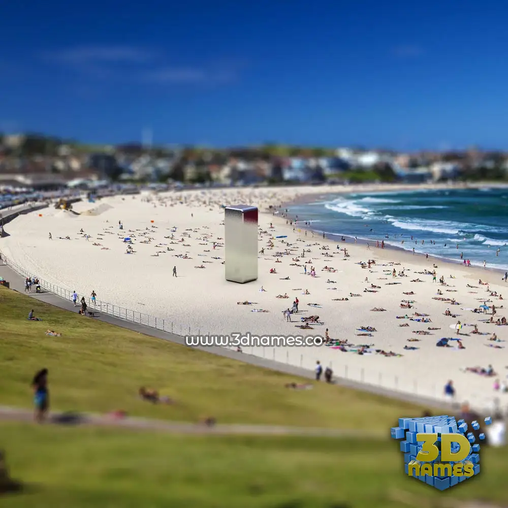 i in Bondi Beach style - 3D name wallpaper