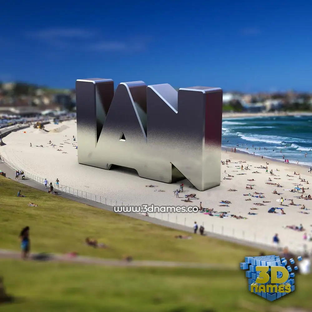 ian in Bondi Beach style - 3D name wallpaper