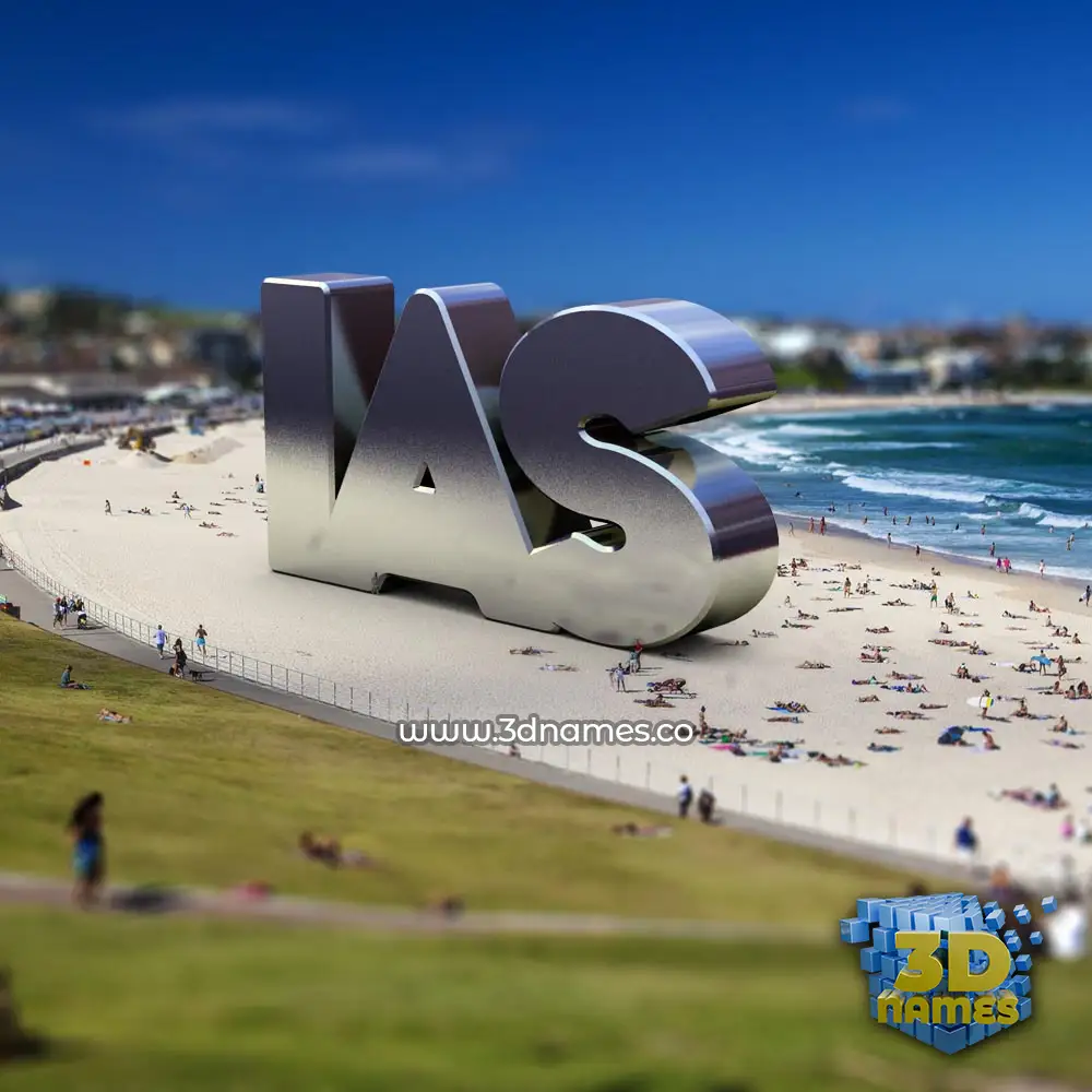 ias in Bondi Beach style - 3D name wallpaper