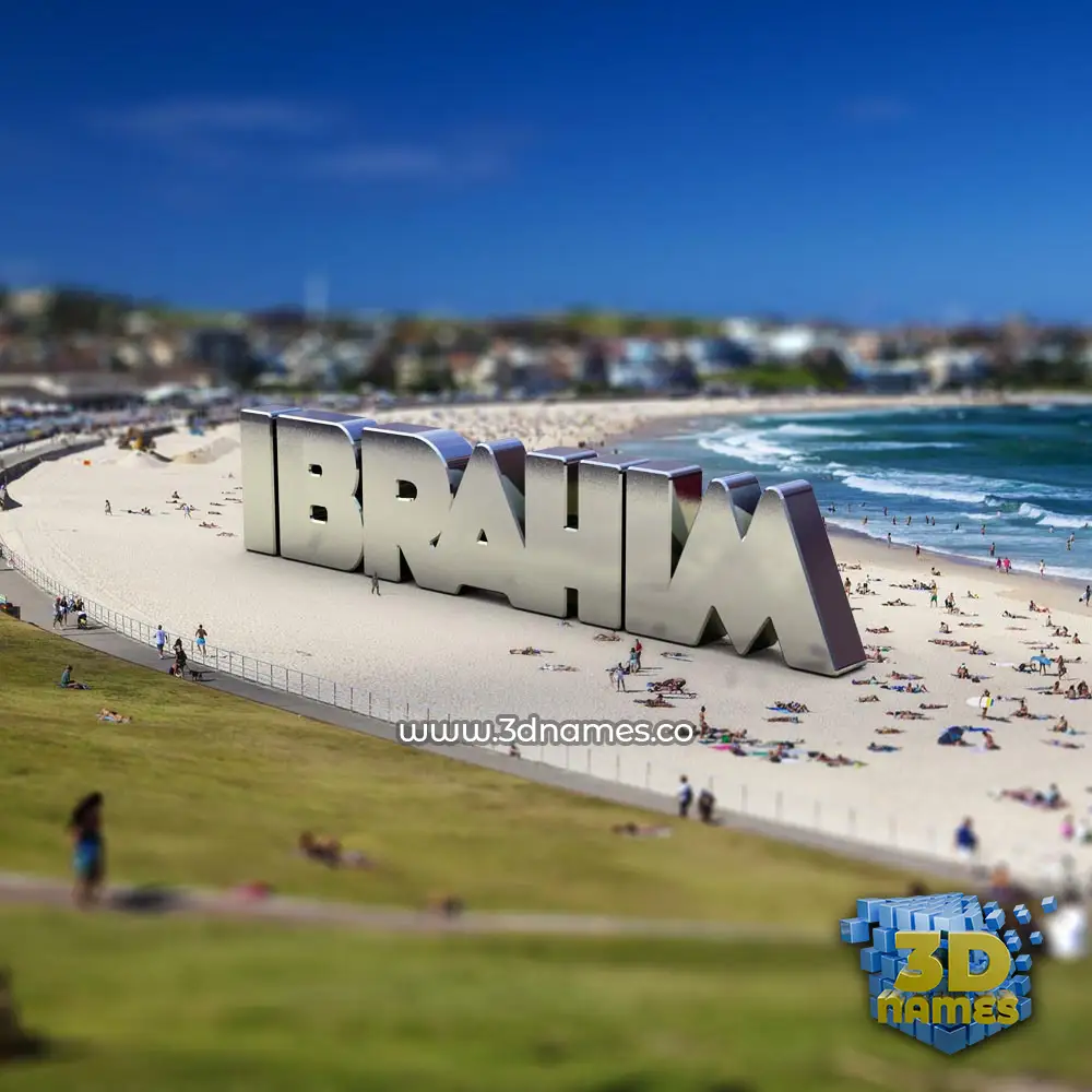 ibrahim in Bondi Beach style - 3D name wallpaper