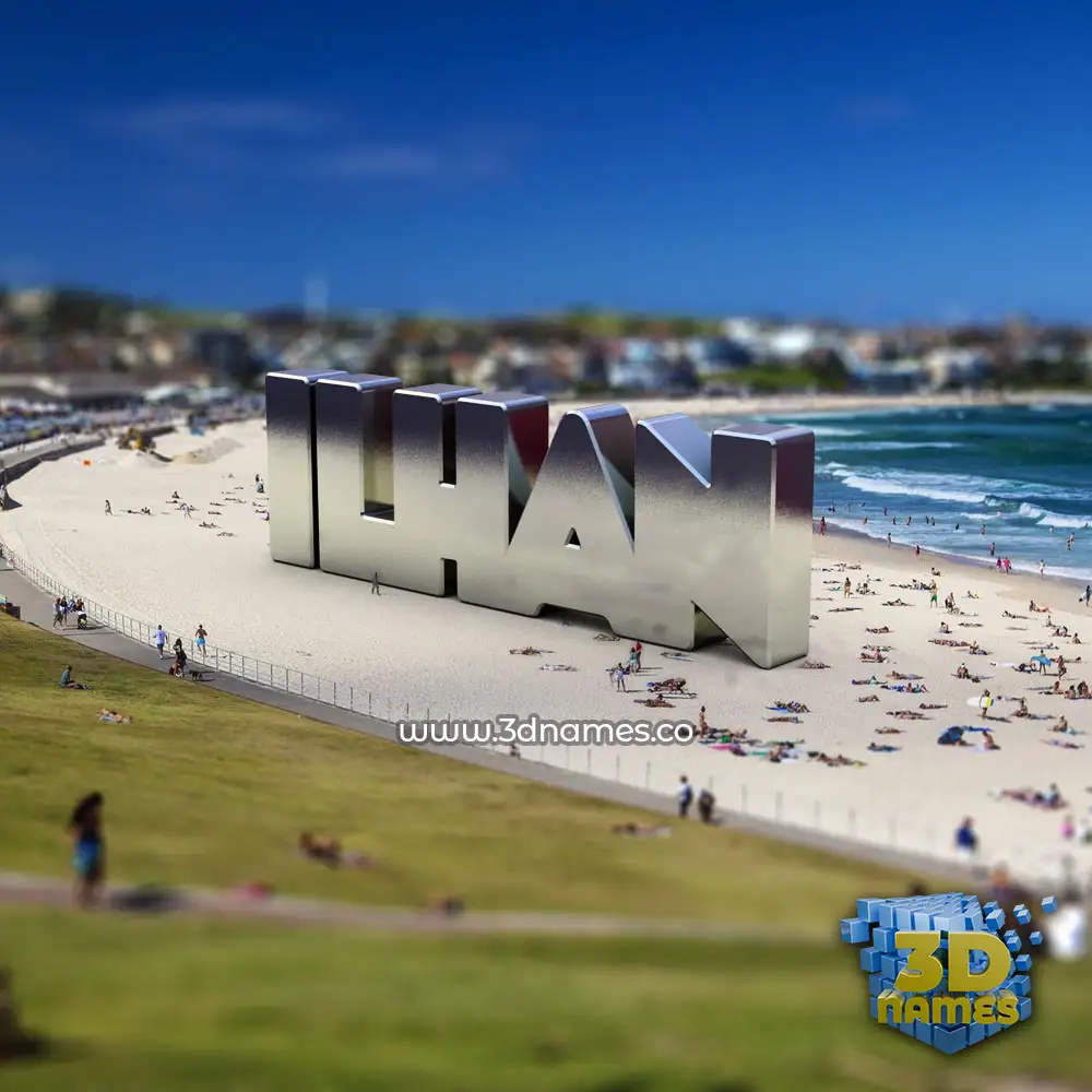 ilhan in Bondi Beach style - 3D name wallpaper