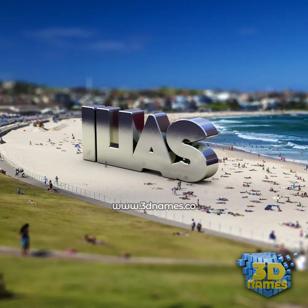 ilias in Bondi Beach style - 3D name wallpaper
