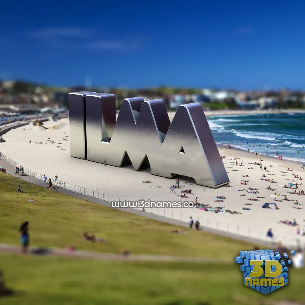 ilma in Bondi Beach style - 3D name wallpaper