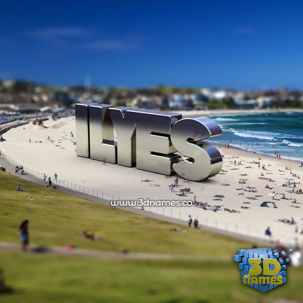 ilyes in Bondi Beach style - 3D name wallpaper