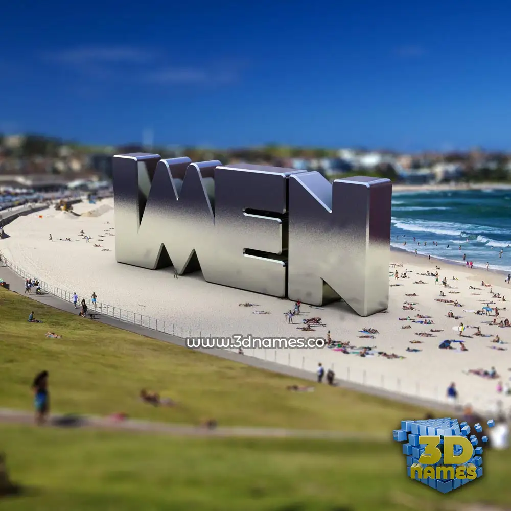 imen in Bondi Beach style - 3D name wallpaper