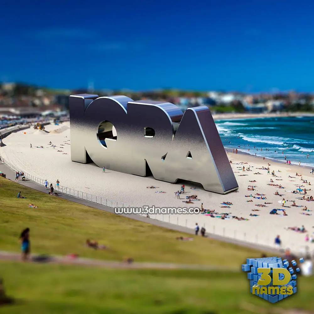 iqra in Bondi Beach style - 3D name wallpaper