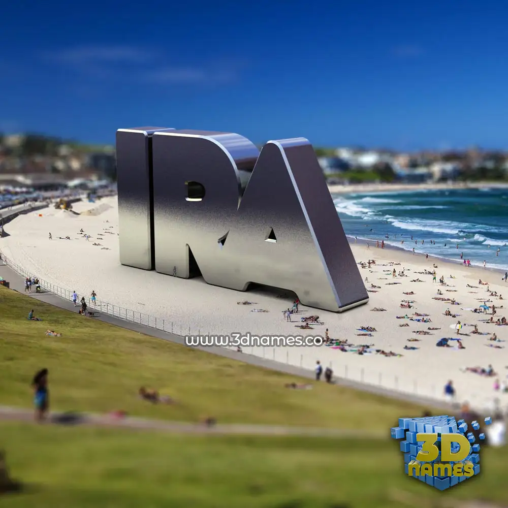 ira in Bondi Beach style - 3D name wallpaper