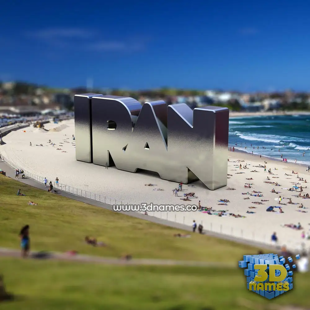 iran in Bondi Beach style - 3D name wallpaper