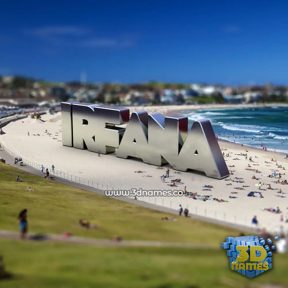 irfana in Bondi Beach style - 3D name wallpaper