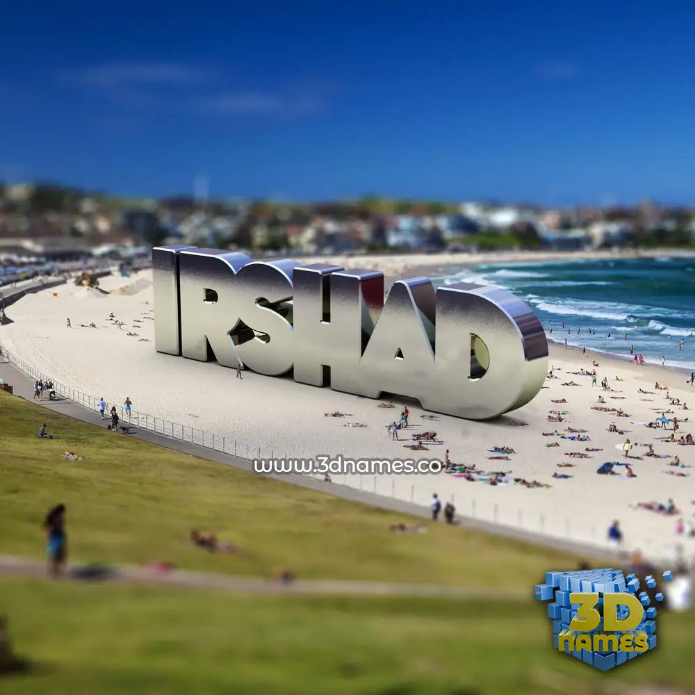 irshad in Bondi Beach style - 3D name wallpaper