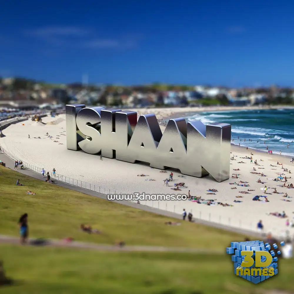 ishaan in Bondi Beach style - 3D name wallpaper