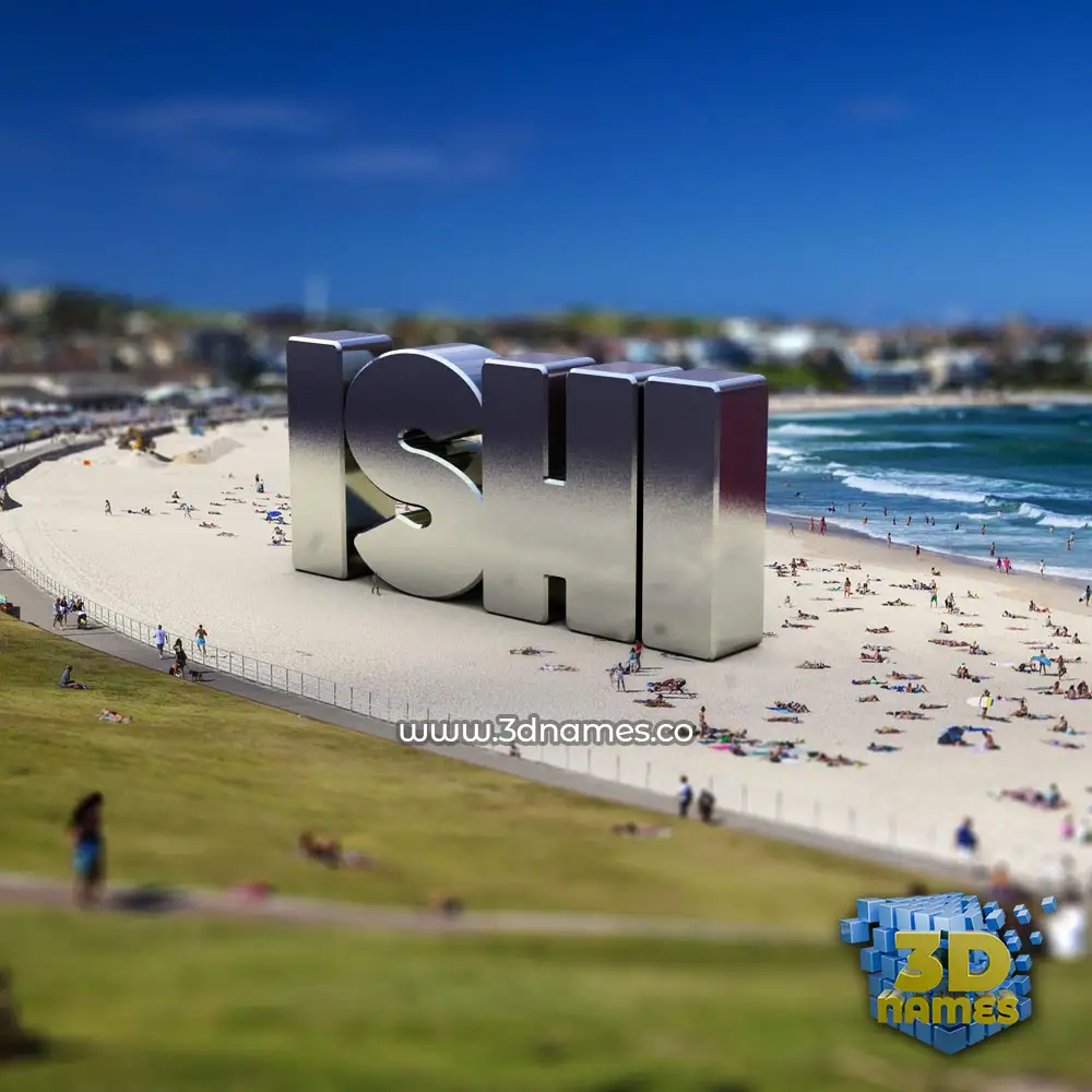 ishi in Bondi Beach style - 3D name wallpaper