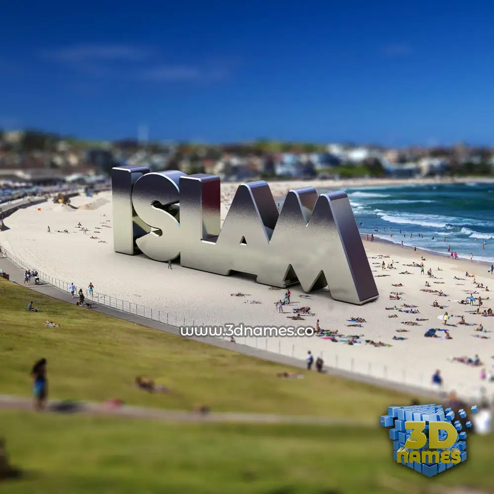 islam in Bondi Beach style - 3D name wallpaper