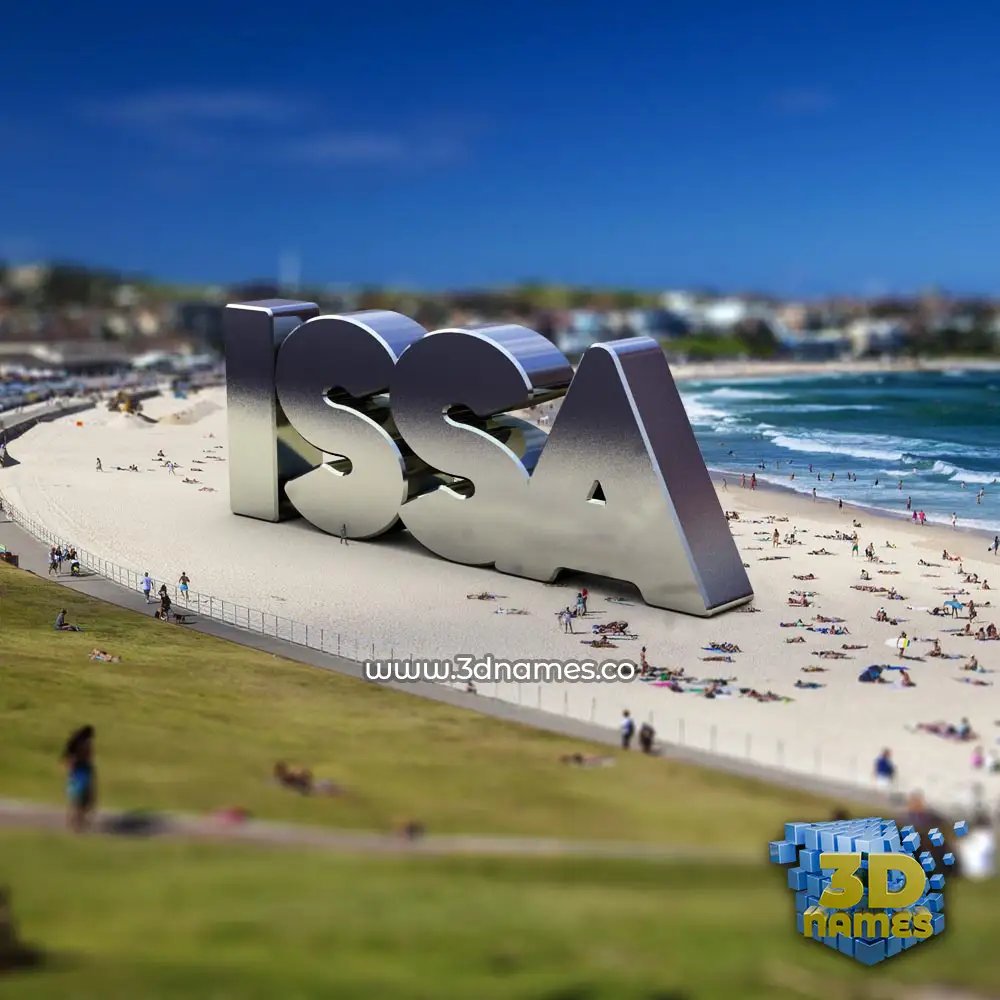 issa in Bondi Beach style - 3D name wallpaper