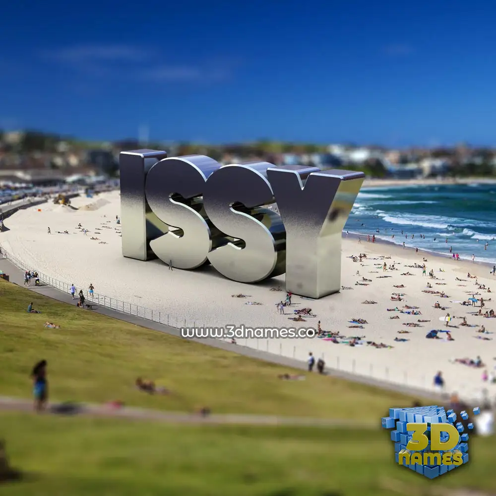 issy in Bondi Beach style - 3D name wallpaper