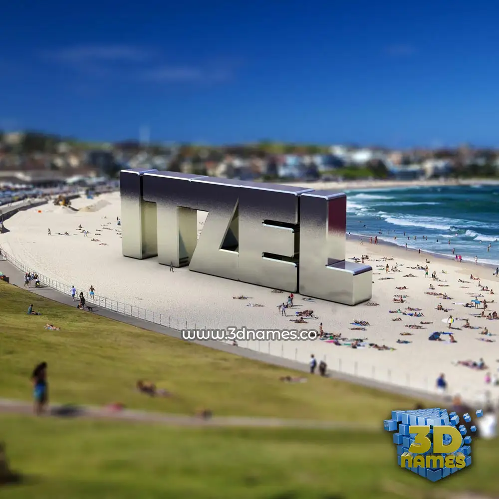 itzel in Bondi Beach style - 3D name wallpaper