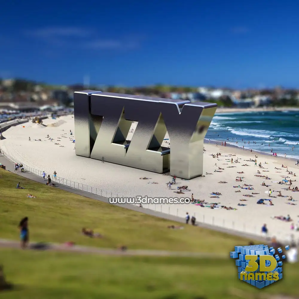 izzy in Bondi Beach style - 3D name wallpaper