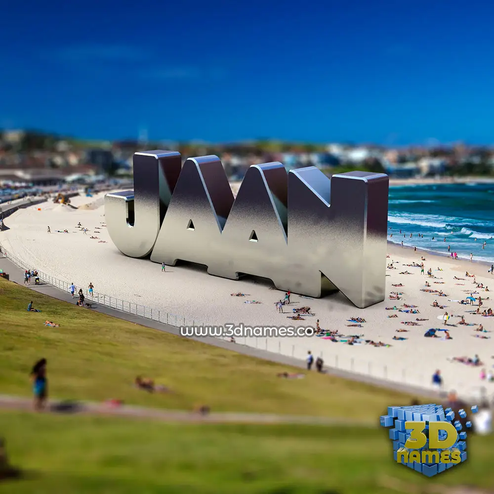 jaan in Bondi Beach style - 3D name wallpaper