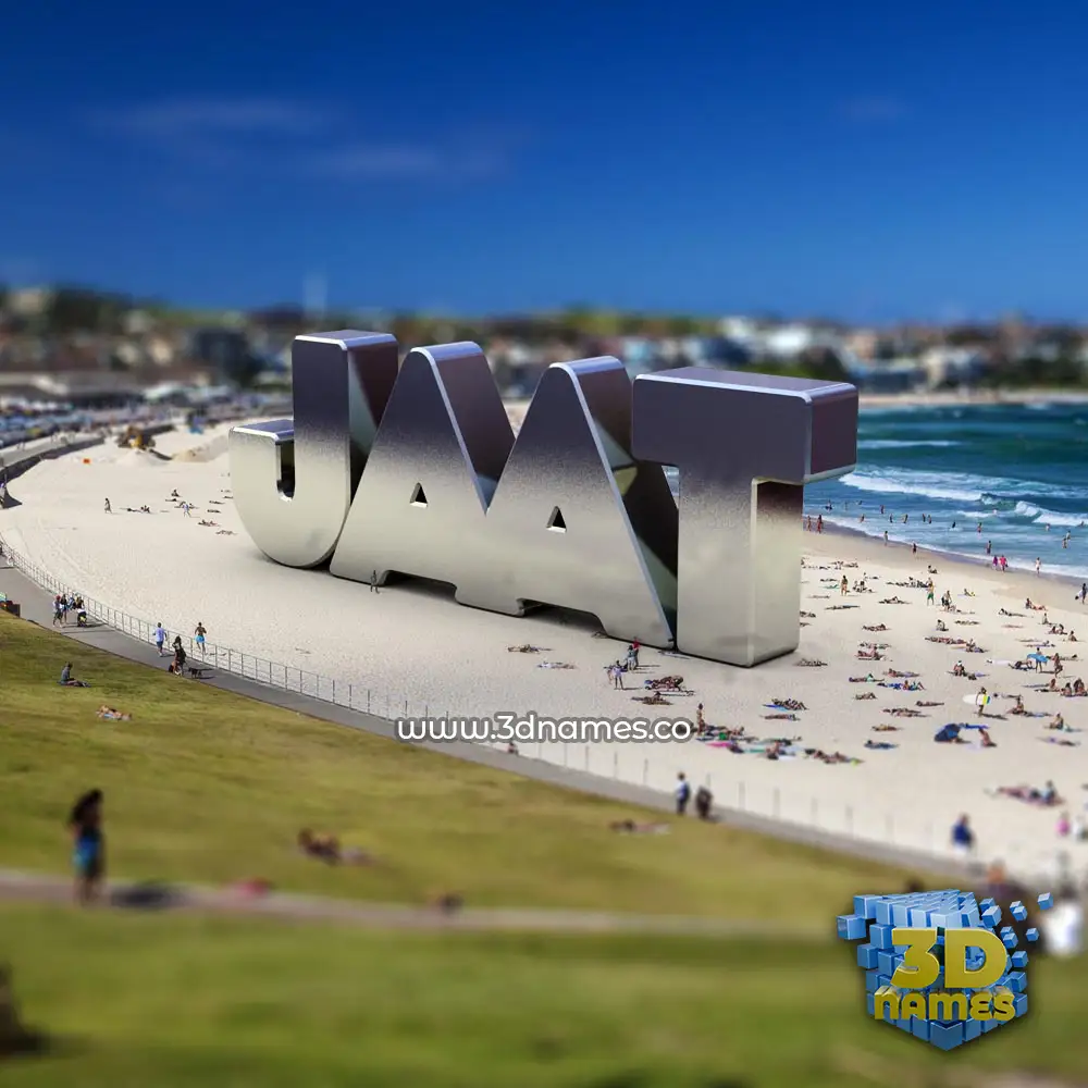 jaat in Bondi Beach style - 3D name wallpaper