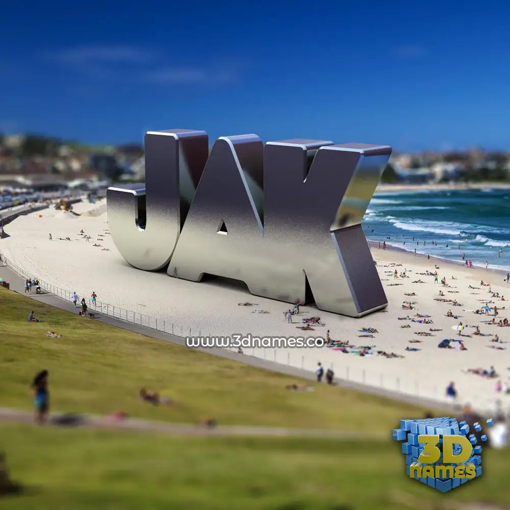 jak in Bondi Beach style - 3D name wallpaper