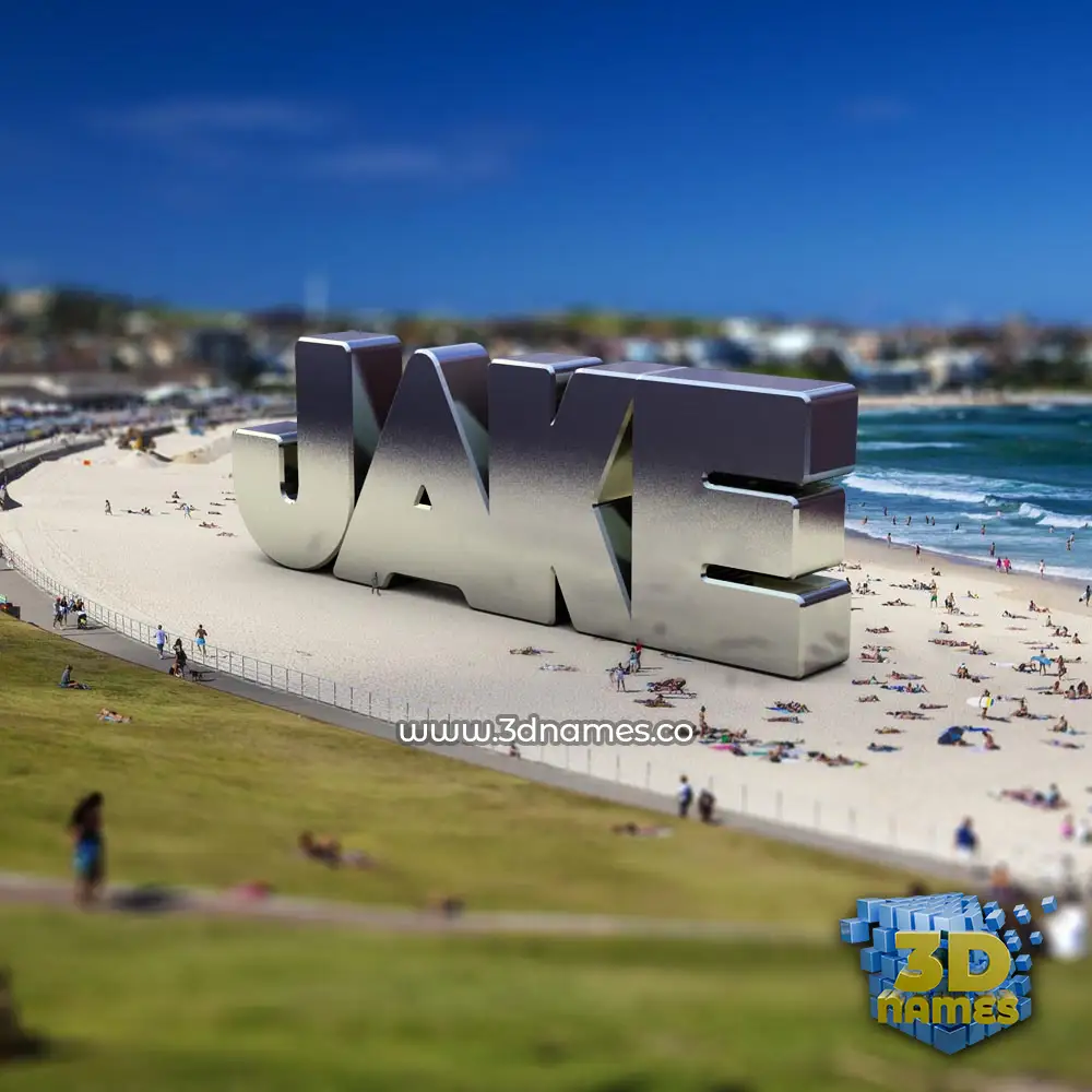 jake in Bondi Beach style - 3D name wallpaper
