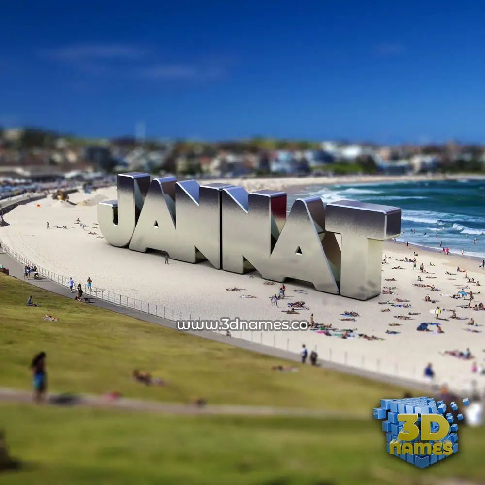 jannat in Bondi Beach style - 3D name wallpaper
