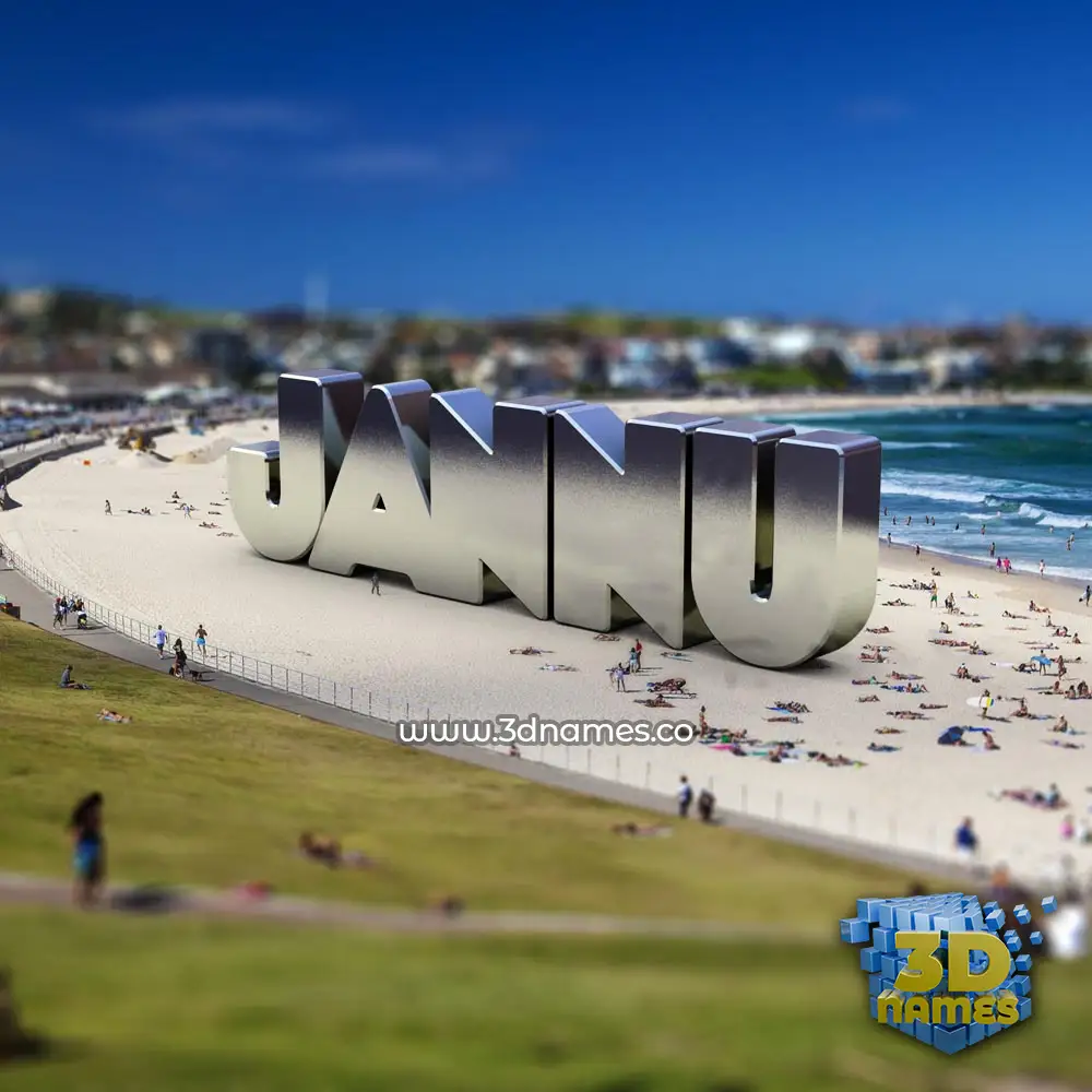 jannu in Bondi Beach style - 3D name wallpaper