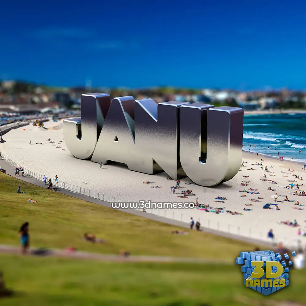 janu in Bondi Beach style - 3D name wallpaper