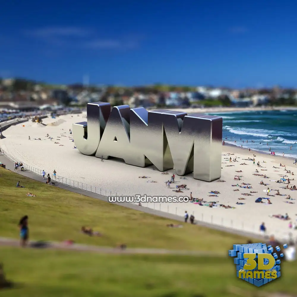 janvi in Bondi Beach style - 3D name wallpaper
